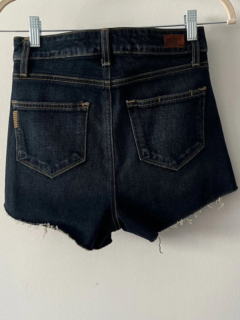 PAIGE: The Margo Dark Blue Denim Cutoff Shorts Sz 26